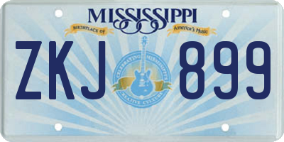 MS license plate ZKJ899