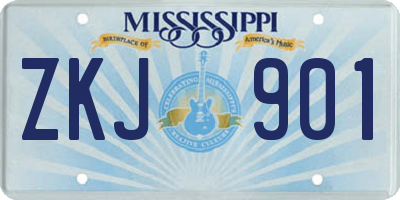 MS license plate ZKJ901