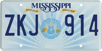 MS license plate ZKJ914