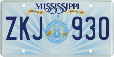 MS license plate ZKJ930