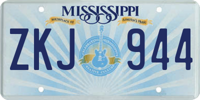 MS license plate ZKJ944