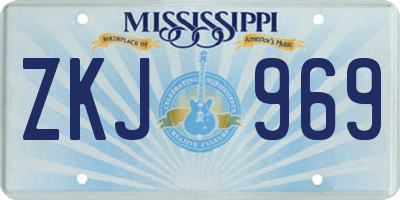 MS license plate ZKJ969