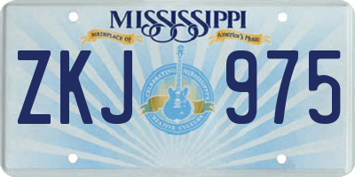 MS license plate ZKJ975