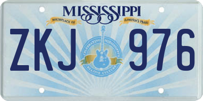 MS license plate ZKJ976
