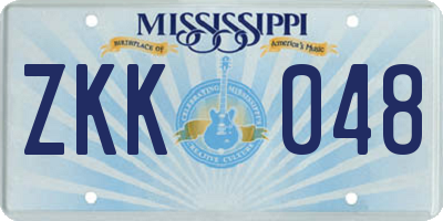 MS license plate ZKK048