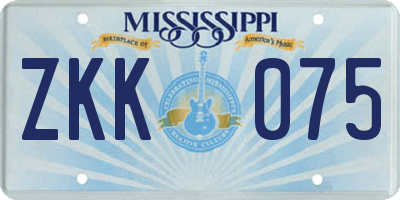 MS license plate ZKK075