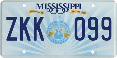 MS license plate ZKK099