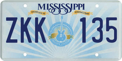 MS license plate ZKK135
