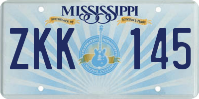 MS license plate ZKK145