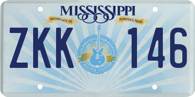 MS license plate ZKK146