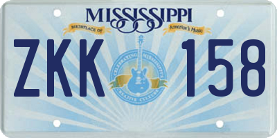 MS license plate ZKK158