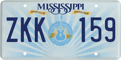 MS license plate ZKK159