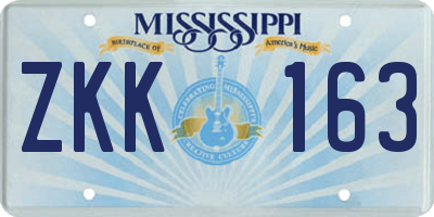 MS license plate ZKK163