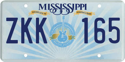 MS license plate ZKK165