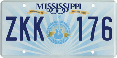 MS license plate ZKK176
