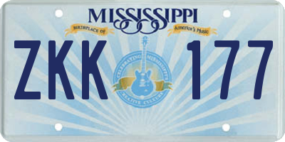MS license plate ZKK177