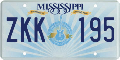 MS license plate ZKK195