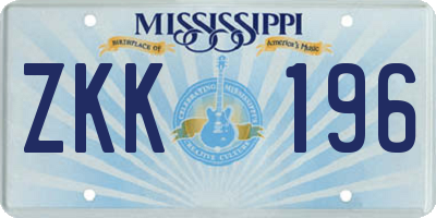 MS license plate ZKK196