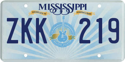 MS license plate ZKK219