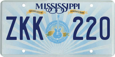 MS license plate ZKK220