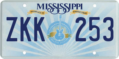MS license plate ZKK253