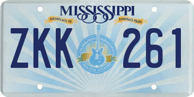 MS license plate ZKK261