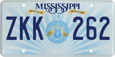 MS license plate ZKK262