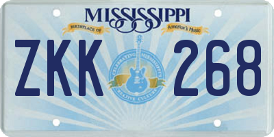 MS license plate ZKK268