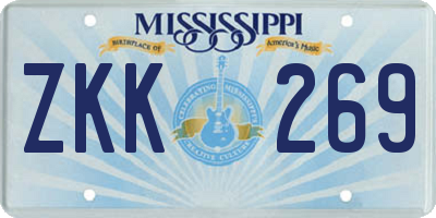 MS license plate ZKK269