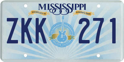MS license plate ZKK271
