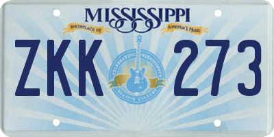 MS license plate ZKK273