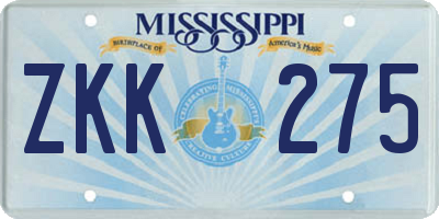 MS license plate ZKK275