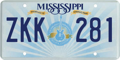 MS license plate ZKK281