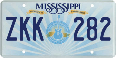 MS license plate ZKK282