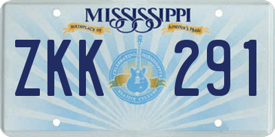 MS license plate ZKK291