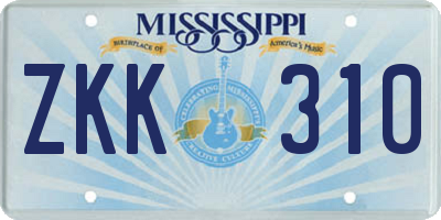 MS license plate ZKK310
