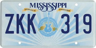 MS license plate ZKK319
