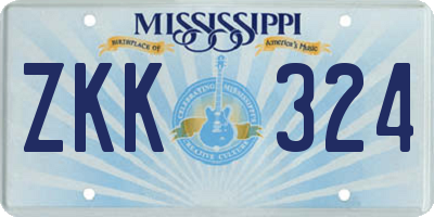 MS license plate ZKK324
