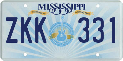 MS license plate ZKK331