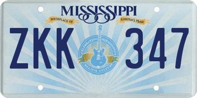 MS license plate ZKK347