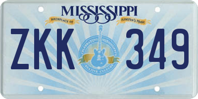 MS license plate ZKK349