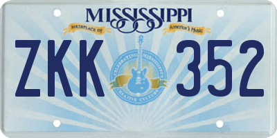 MS license plate ZKK352