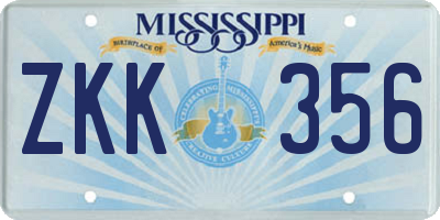 MS license plate ZKK356