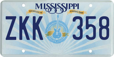 MS license plate ZKK358