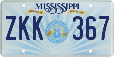 MS license plate ZKK367