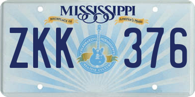 MS license plate ZKK376