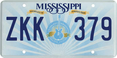 MS license plate ZKK379