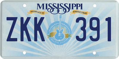 MS license plate ZKK391