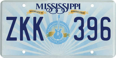 MS license plate ZKK396