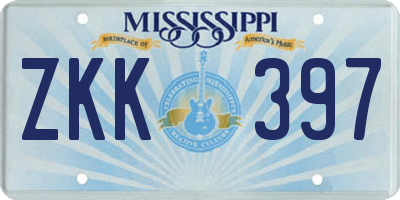 MS license plate ZKK397